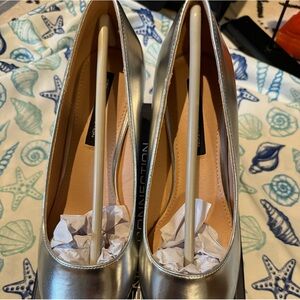 French Connection Metallic Silver Heels